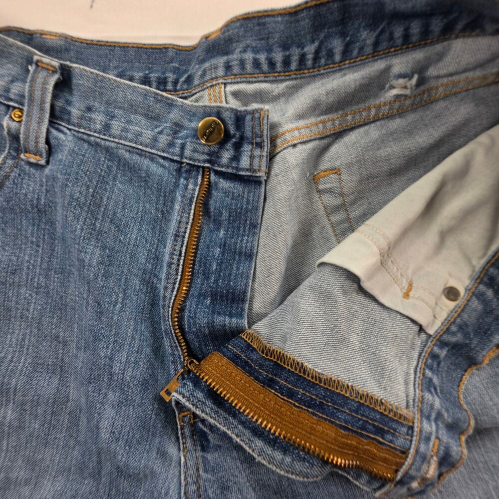 Carhartt Relaxed Fit Jeans Mens 38x30 Light Wash Distressed Workwear Denim Pants - Picture 4 of 14